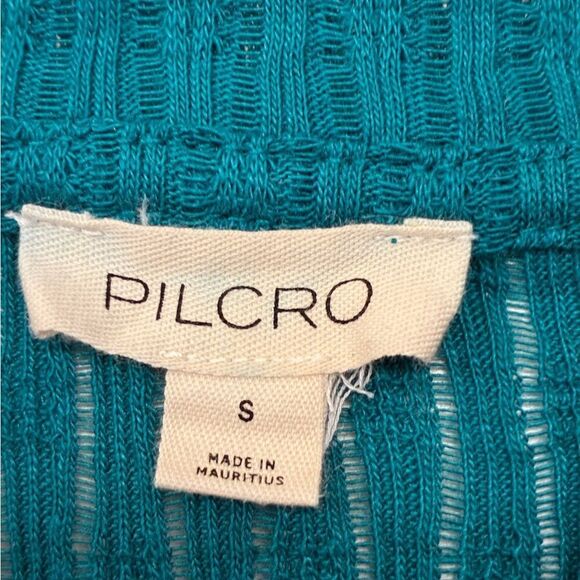 ANTHROPOLOGIE PILCRO Long Sleeve Ribbed Top Teal Top Women’s Size Small - Picture 4 of 5